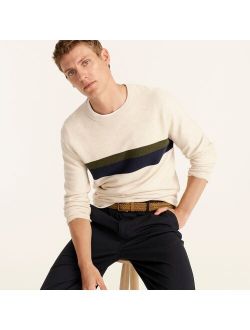 Cotton sweater in striped garter stitch