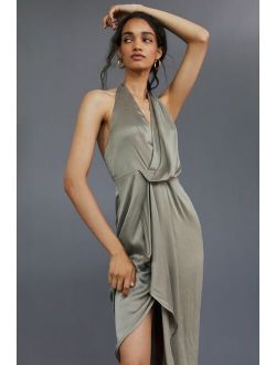 Significant Other Draped Halter Maxi Dress