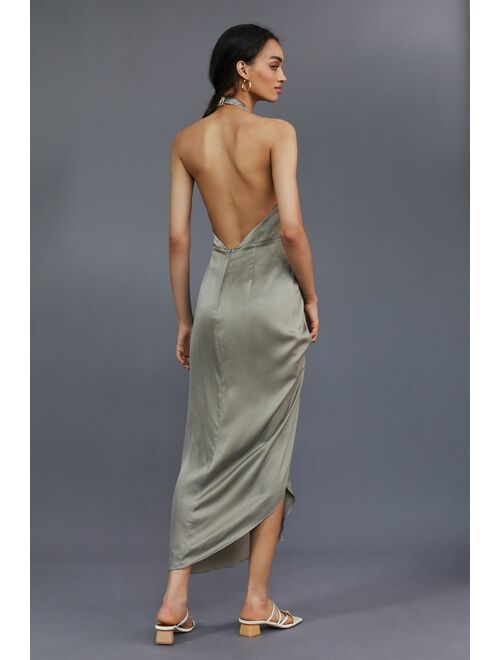 Significant Other Draped Halter Maxi Dress