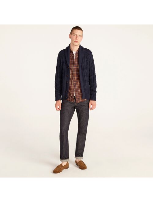 J.Crew Cotton cable-knit shawl cardigan sweater