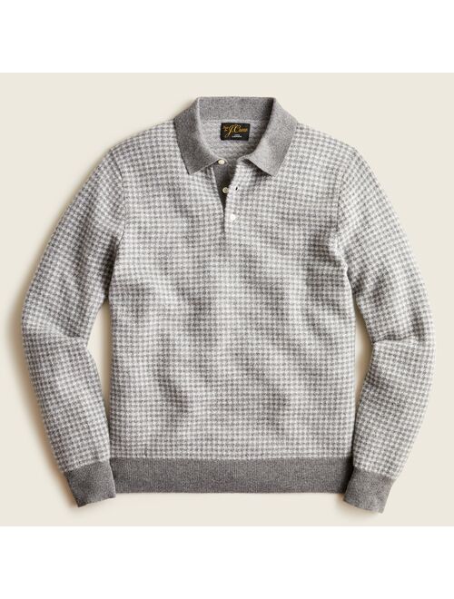 J.Crew Cashmere collared sweater in houndstooth jacquard