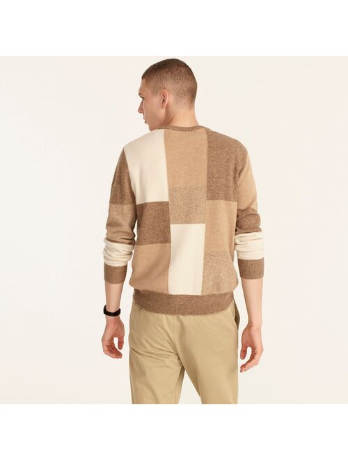 J.Crew Rugged merino wool sweater in patchwork