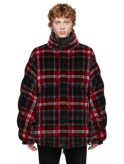 Dolce & Gabbana Reversible Black & Red Quilted Check Jacket