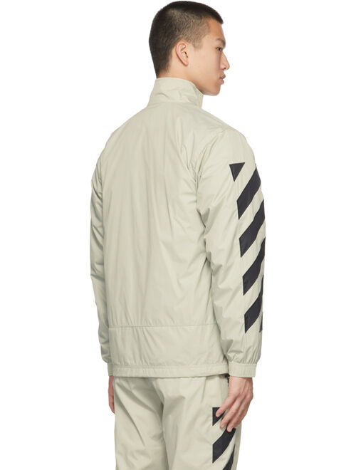 Off-White Beige Nylon Diag Tracktop Jacket