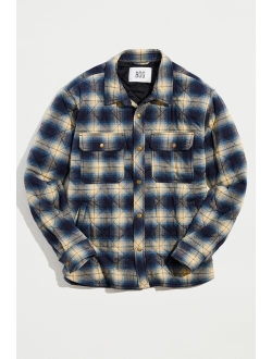 Brushed Plaid Quilted Shirt Jacket