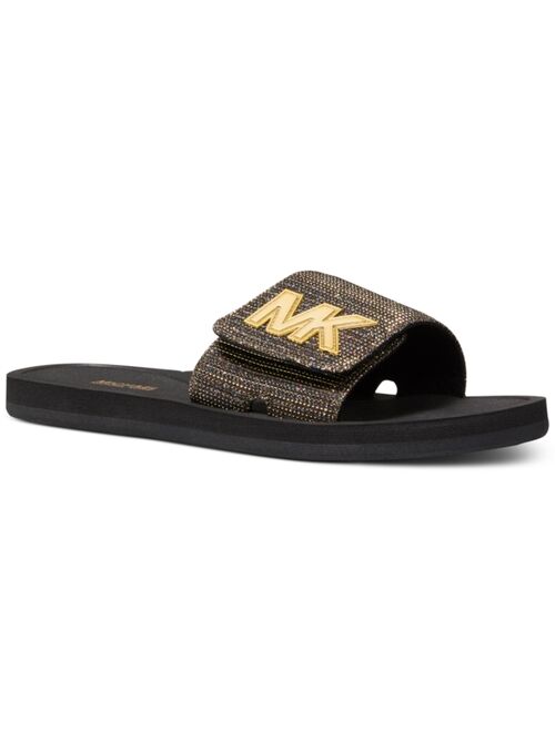 Michael Kors Women's MK Signature Logo Pool Slide Sandals