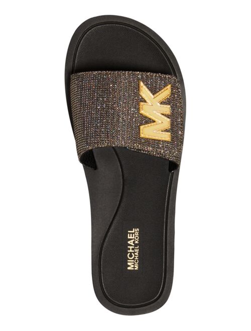 Michael Kors Women's MK Signature Logo Pool Slide Sandals