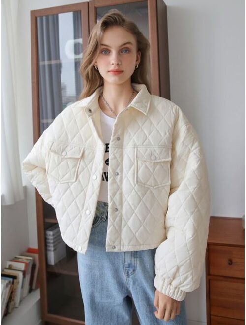 SHEIN COLDBREAK Letter Patched Winter Coat