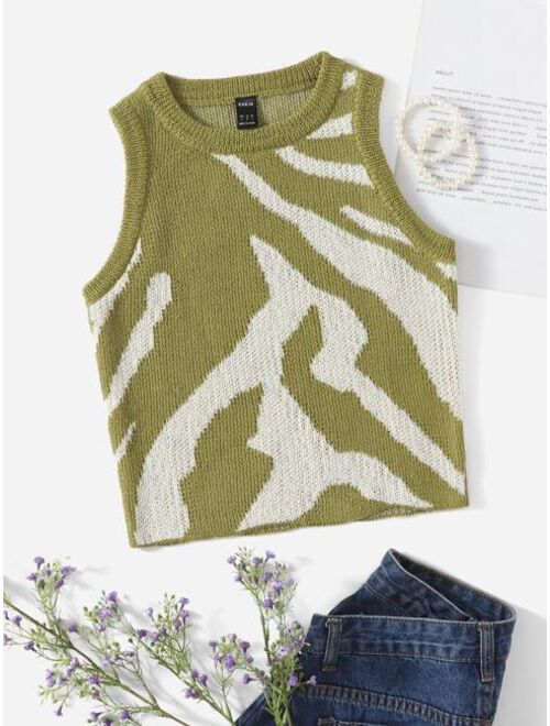 Shein Graphic Pattern Sweater Vest