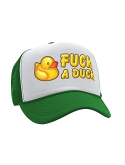 The Goozler - Fuck A Duck - Funny Dare Gift Gag Rubber Ducky - Vintage Retro Style Trucker Cap Hat