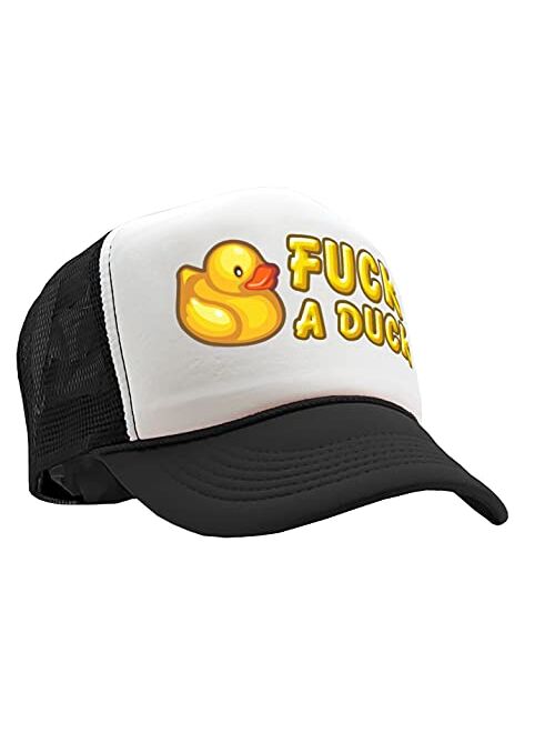 The Goozler - Fuck A Duck - Funny Dare Gift Gag Rubber Ducky - Vintage Retro Style Trucker Cap Hat