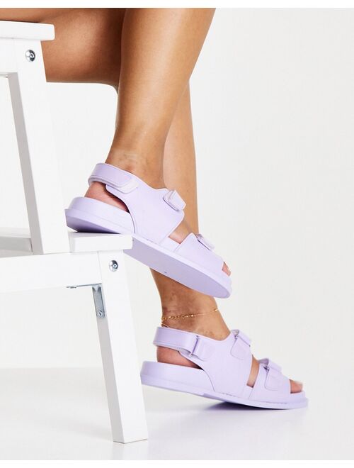 Asos Design France jelly flat sandals in lilac