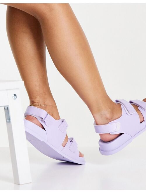 Asos Design France jelly flat sandals in lilac