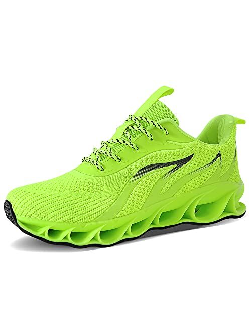 QUINMOK Mens Fashion Sneakers Walking Breathable Non Slip Gym Running Tennis Shoes