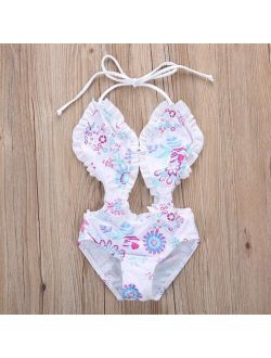 1-6Yrs Girl Floral Tankini Kids Split Swimwear Toddler Swimsuit Costume Baby Bathing Suit Summer Girls Beachwear