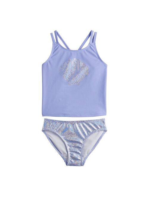 Girls 4-16 & Plus Size SO® Shimmer Shell Tankini & Bottoms Swimsuit Set