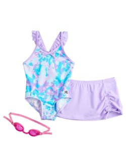 Girls 4-6x ZeroXposur Foggy Day One-Piece & Cover-Up Skirt Swimsuit Set