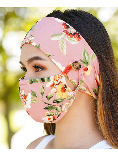 Love, Kuza Mauve Floral Two-Layer Non-Medical Face Mask Set