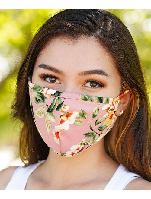 Love, Kuza Mauve Floral Two-Layer Non-Medical Face Mask Set