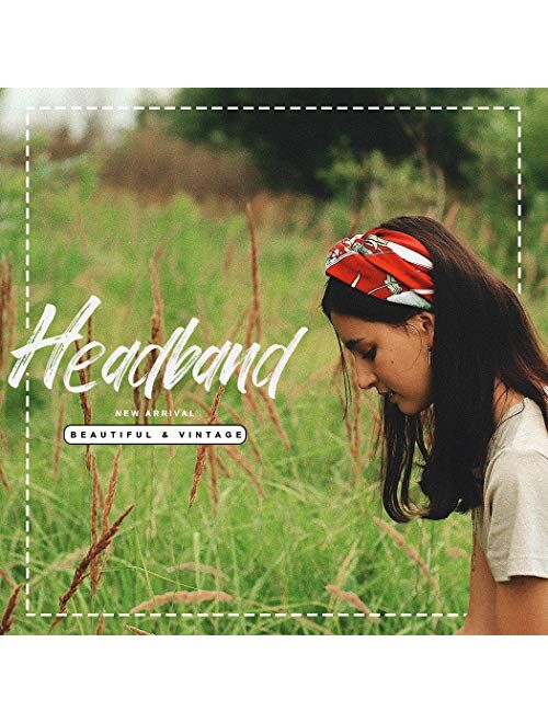 Jeairts Boho Bandeau Headbands Button Hair Bands Elastic Cloth Fabric Truban Head Wraps with Mouth Cover Non Slip Head Scarfs Stylish Yoga Hair Accessories for Women and 