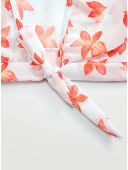 Shein 3pack Girls Floral Bikini Swimsuit & Kimono