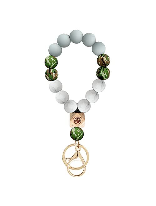 Keychain Bracelet ​Wristlet Elastic Silicone Beads Key Chain Rings Cute Keyrings Keychains Tassel for Women Car Keys