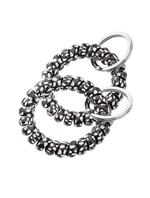 AKTAP Spring Spiral Coil Keychain Bracelets Coil Wrist Keying Stretchy Keychain