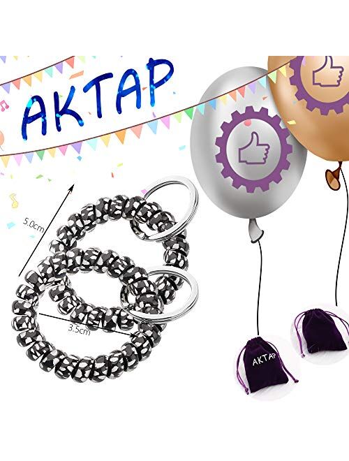 AKTAP Spring Spiral Coil Keychain Bracelets Coil Wrist Keying Stretchy Keychain