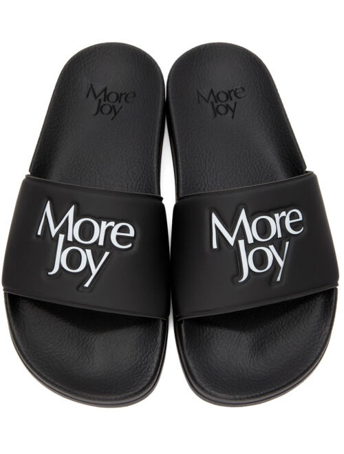 More Joy Black Logo Slider Sandals