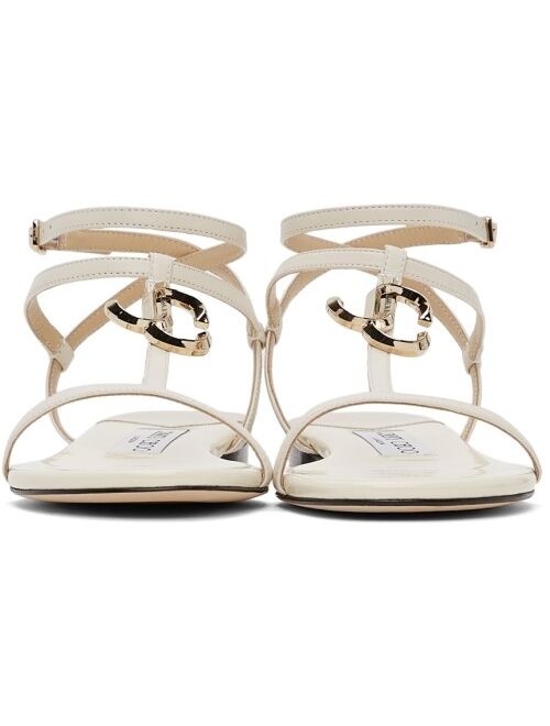 Jimmy Choo White Alodie Flat Sandals