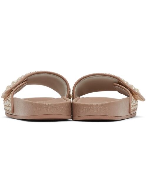 Jimmy Choo Pink Fitz Pool Slides