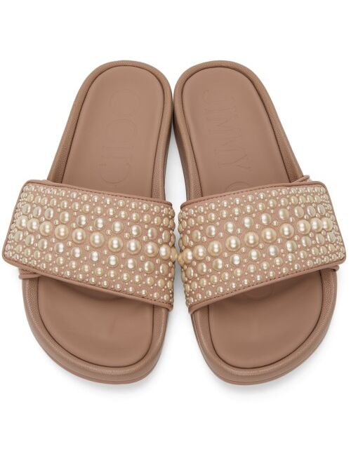 Jimmy Choo Pink Fitz Pool Slides