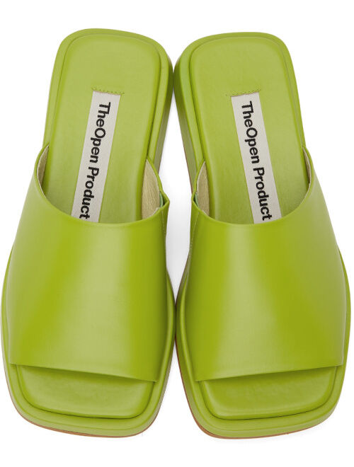 TheOpen Product Green Square Toe Slides
