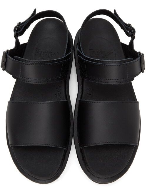 Dr. Martens Black Leather Voss Sandals