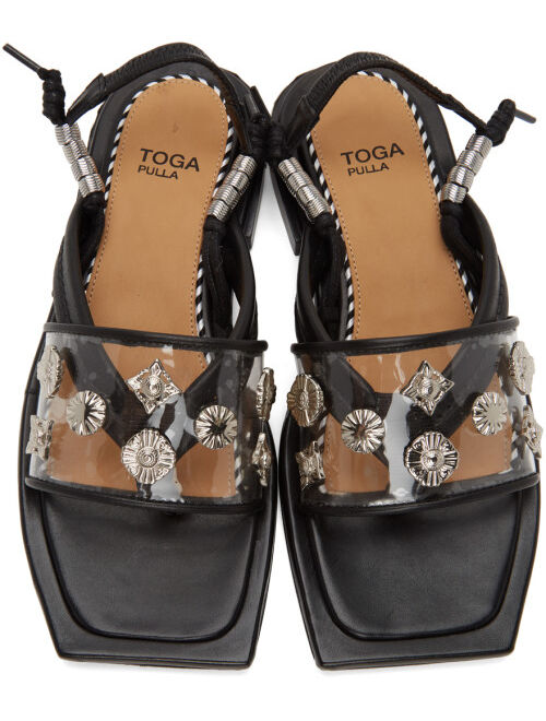 Toga Pulla Black Clear Strap Sandals