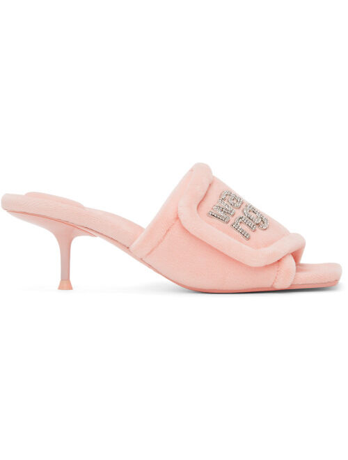 Alexander Wang Pink Padded Logo Jessie Heeled Sandals