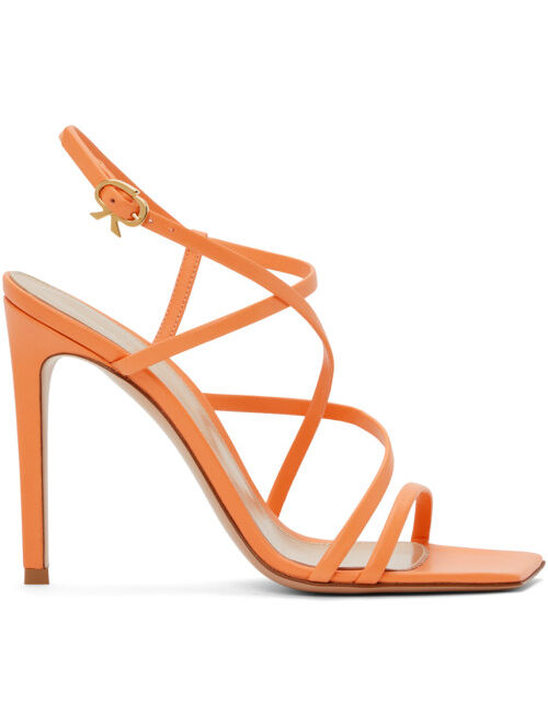 Gianvito Rossi Orange Multi-Strap Heeled Sandals