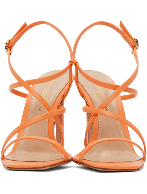 Gianvito Rossi Orange Multi-Strap Heeled Sandals