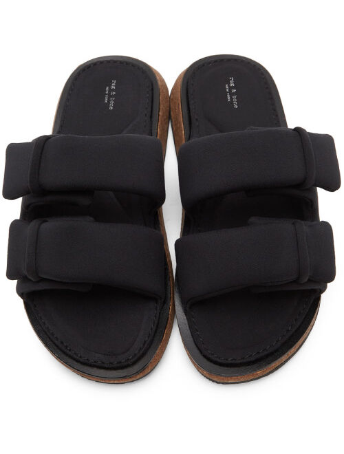 rag & bone Black Recycled Parque Slides