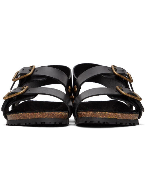 Black Jam Flat Sandals