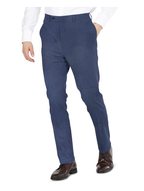 DKNY Men's Blue Tic Modern-Fit Performance Stretch Suit Separates Pants