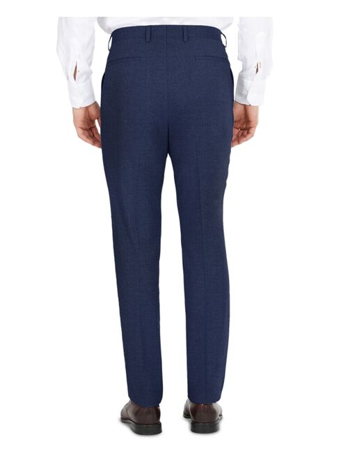 DKNY Men's Blue Tic Modern-Fit Performance Stretch Suit Separates Pants