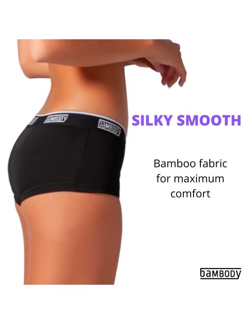 Bambody Absorbent Boyshort: Classic Fit Trunk Style Underwear for Period Protection