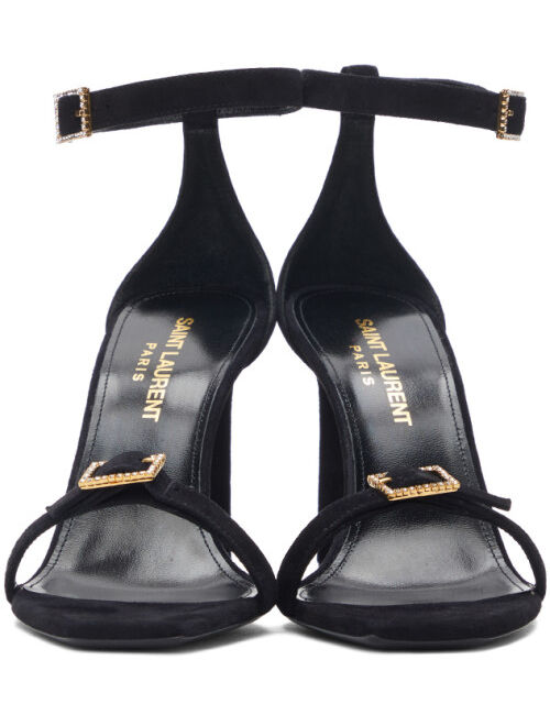 Black Suede Bea 90 Heeled Sandals