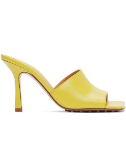 Yellow Stretch Heeled Sandals