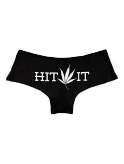 Hit It Pot Leaf Marijuana Weed Funny Women's Boyshort Underwear Panties