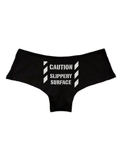 Caution Slippery Surface Road Sign Parody Funny Women's Boyshort Underwear Panties