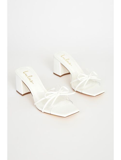 Lulus Yaez White Vinyl High Heel Sandals