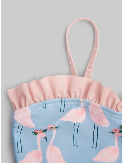 Shein Toddler Girls Flamingo One-Piece Swimsuit