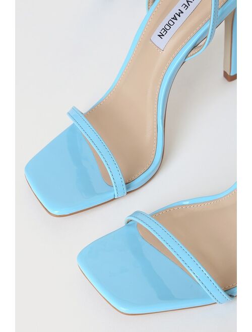 Steve Madden Uplift Baby Blue Patent Lace-Up Heels